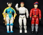 Ryu M. Bison Chun Li Lot of 3 1991 GI Joe Street Fighter Action Figures 3.75"