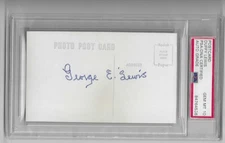 George "Duffy" Lewis Autographed Postcard PSA Gem Mint 10 Red Sox