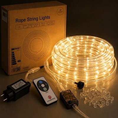 LED Lichterschlauch 6m Warmweiß mit Fernbedienung 8 Modi Indoor Outdoor