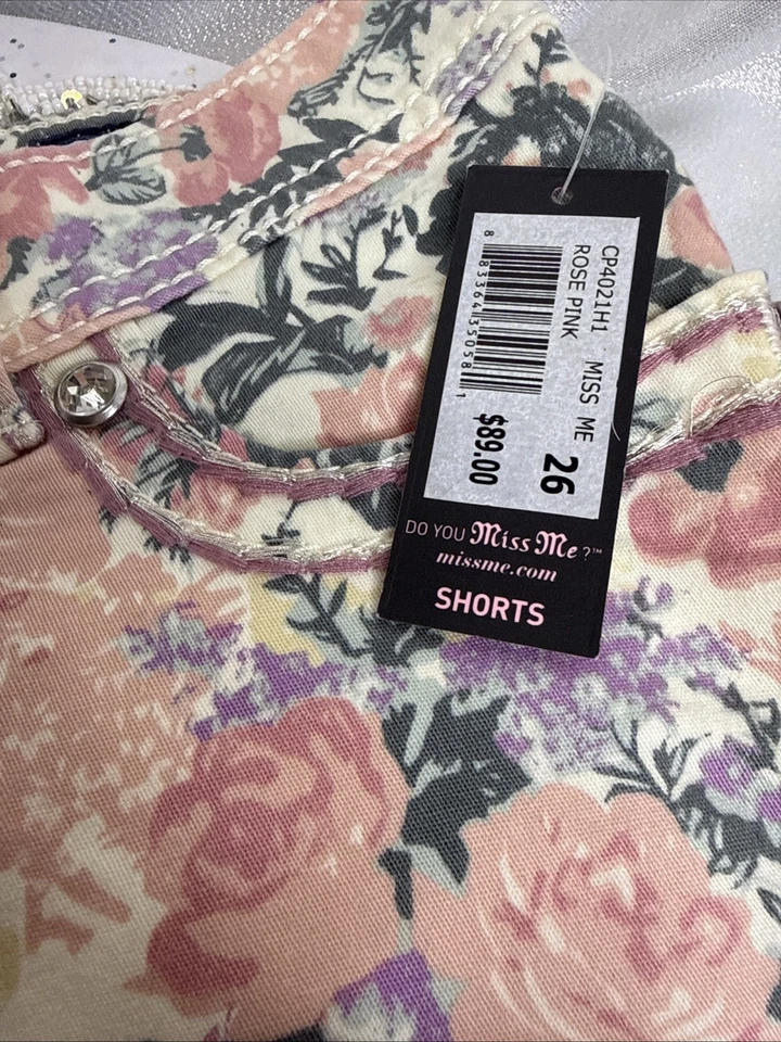 Pantalones Cortos Miss Me Rosa Floral Talla 26 Nuevos con Etiquetas Foto 2 de 4