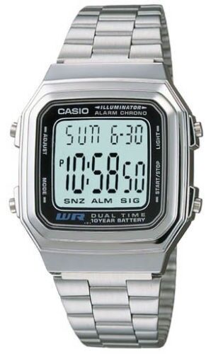 Casio A178WA-1AV, Metal Illuminator Chronograph Watch, Alarm, 10 Year Battery - Picture 1 of 2