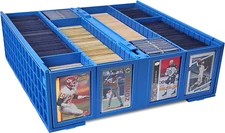 Collectible Card Bin – Blue | Holds 3200 Cards | Includes 4 Dividers | Storage f