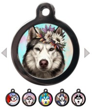 Siberian Husky Breed Pet ID Tags Personalised Name ID Tag Disc For Dogs Puppy