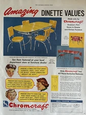 1949 Chromcraft Dinette & Kitchen Furniture American Fixture Co Vintage Print Ad