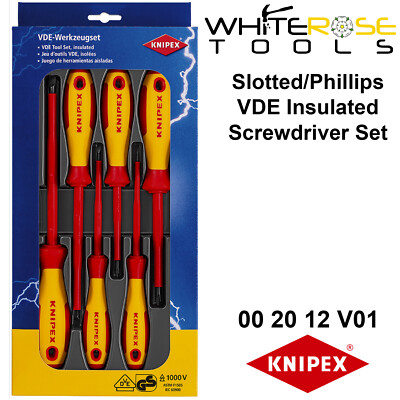 KNIPEX Schraubendreher-Satz Kreuzschlitz Schlitz Elektriker VDE isoliert 1000V 6tlg