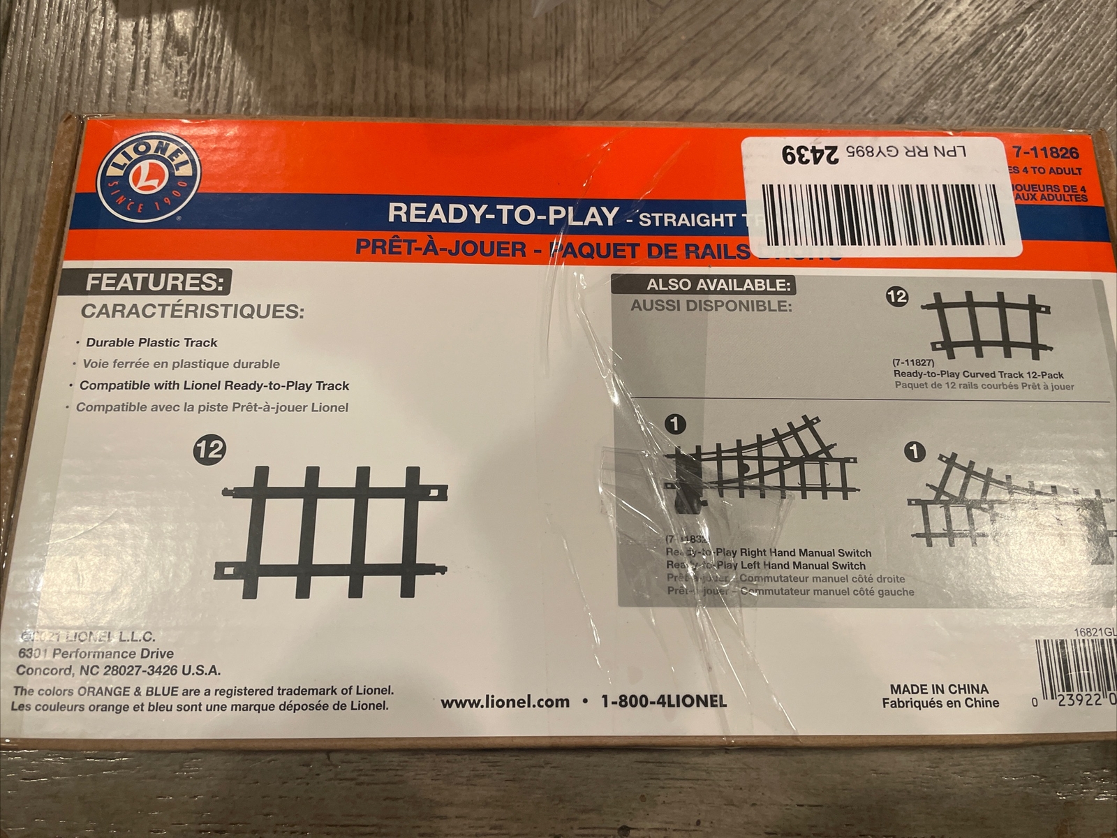 Lionel ReadytoPlay Straight Track, 61/4”, 12Pcs, Black 711826