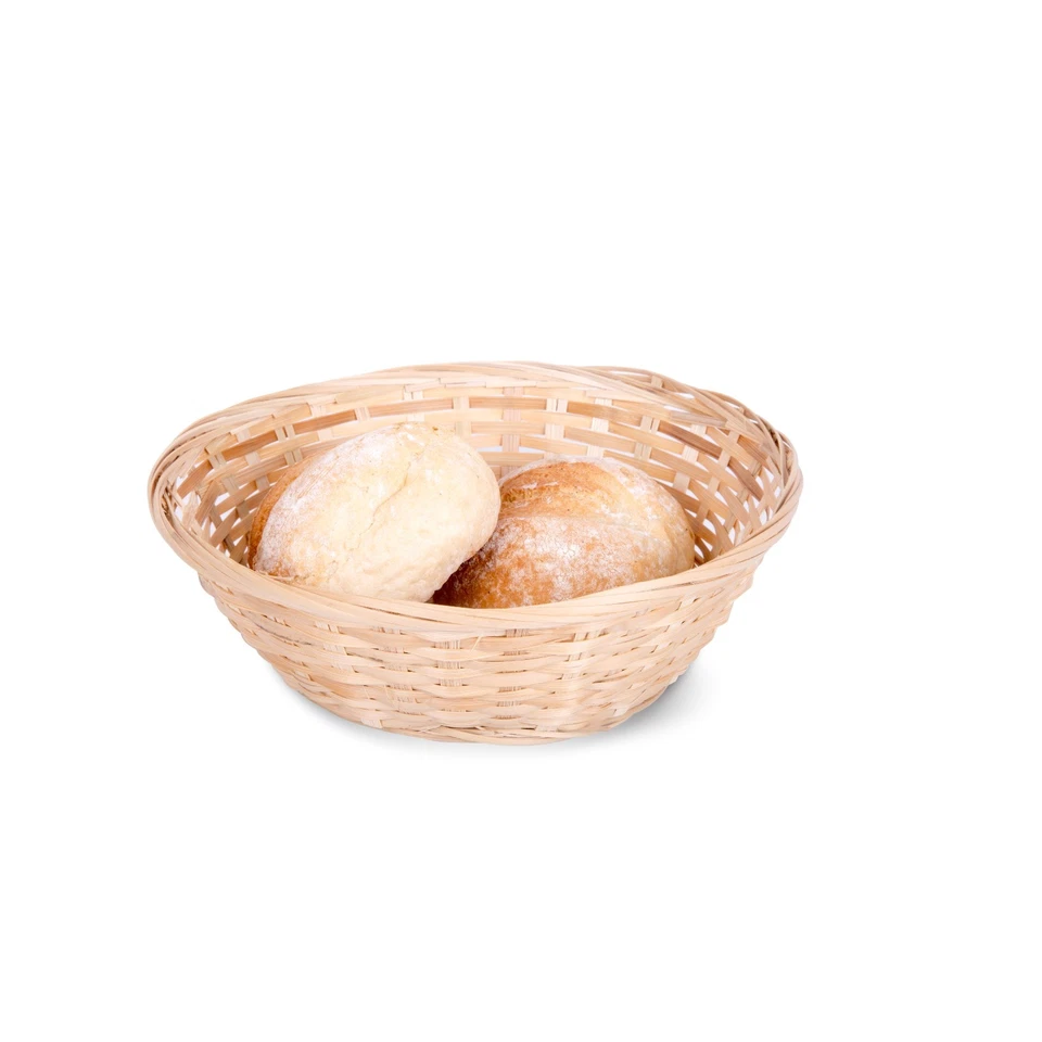 Wickerfield 10 x Natural Bamboo Round Wicker Toast Bread basket - Image 2 of 3