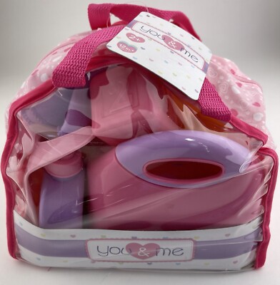 You & Me Doll Care Accessories 30 Pieces In Bag Sippy Cup Duck Block Bib More