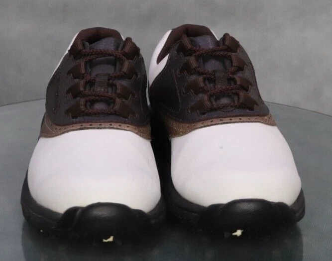 Zapatos de golf FootJoy GrrenJoys Flex Zone para hombre talla 7,5 (W) cuero ancho blanco Foto 3 de 4