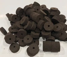 Cork Rings  12 Superior Burnt Burl  1 1/4" X 1/2 "X1/4", Solid Dark Color!