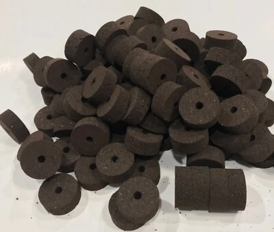 MOGO'S Cork Rings 100 Superior Burnt Burl 1 1/4" X 1/2 "X1/4", Solid Dark Color!