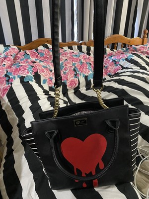 betsey johnson red heart purse