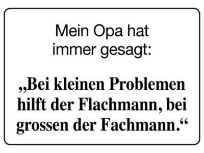 OPA - FLACHMANN - FACHMANN  Blechpostkarte 10x15 cm  Mini Blechschild PC302/203