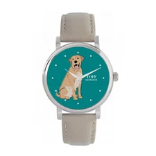 Toff London TLWS-85407 Ladies Beige Labrador Retriever Dog Watch