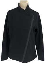 Element Athleisure Women's Size Small Black Jacket Cross Zip Long Sleeve Quilted