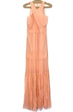 VERONICA BEARD Florencia Sleeveless Silk Maxi Dress Bright Coral Pink -MSRP $698