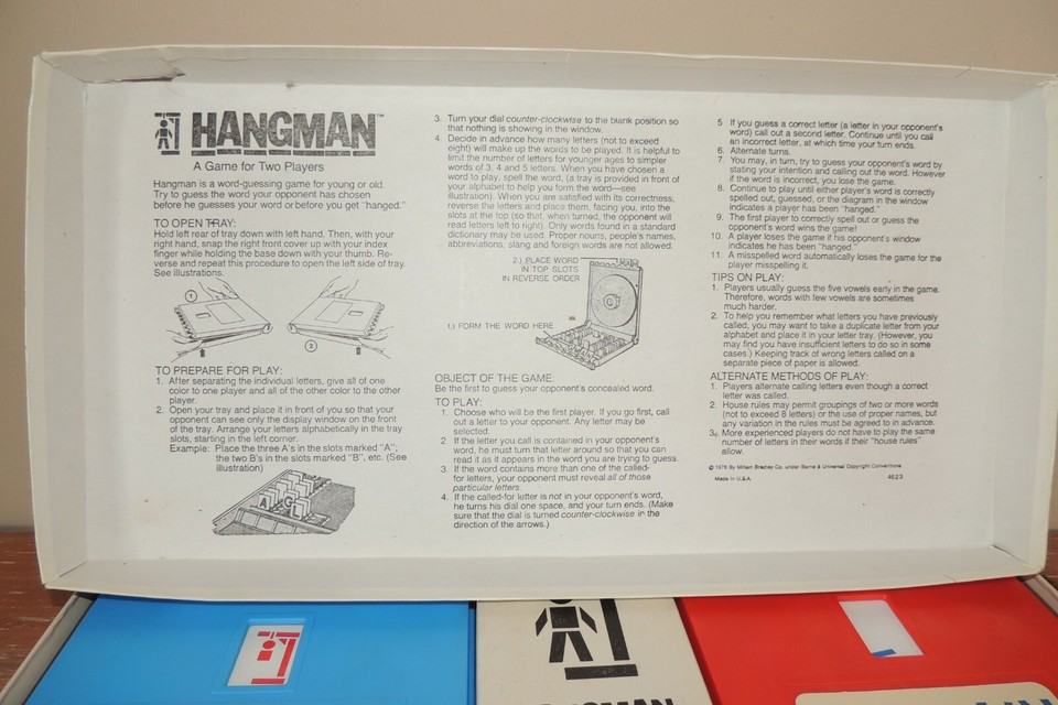 LK VINTAGE 1976 HANGMAN BOARD GAME VINCENT PRICE MILTON BRADLEY