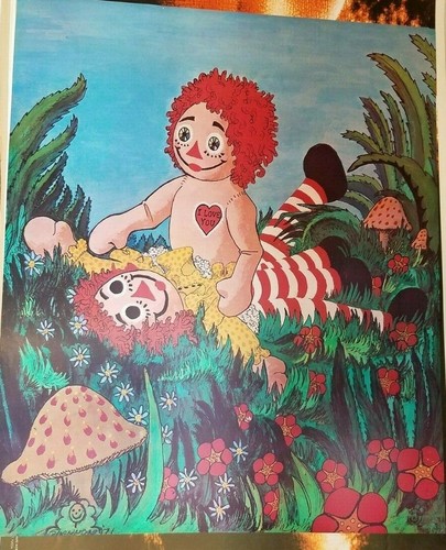 RAGGEDY ANNE & ANDY I LOVE YOU 1971 VINTAGE NOS POSTER By Shannon SEX -NICE! - 第 1/6 張圖片