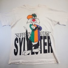 Vintage 1993 Sylvester Looney Tunes Warner Bros Shirt 2XL 90s USA Single Stitch