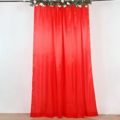8x10 ft RED Satin CURTAIN Wedding Photography Backdrop Panel Party Decorations