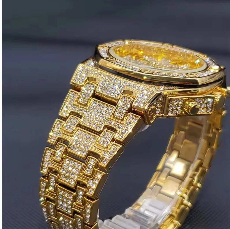 Moissanite like Zircon(AAA) diamond Quartz Watch | Octagonal Waterproof Calendar - image 3 of 4