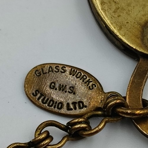 Vintage G.W.S. Studio Glass Work Bronze Color Heart Charms Long Necklace 32" - Picture 16 of 18