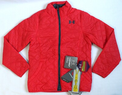 Under Armour Girls Size M ColdGear Infrared Micro G Jacket Pomegranate 1262586