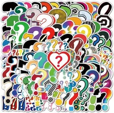120pcs Question Mark Stickers Vinyl Waterproof Aesthetic Cartoon Decals Red 