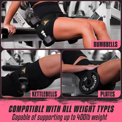 Adjustable Hip Thrust Belt for Weights - Glute Trainer with Extra Padding - Picture 3 of 6