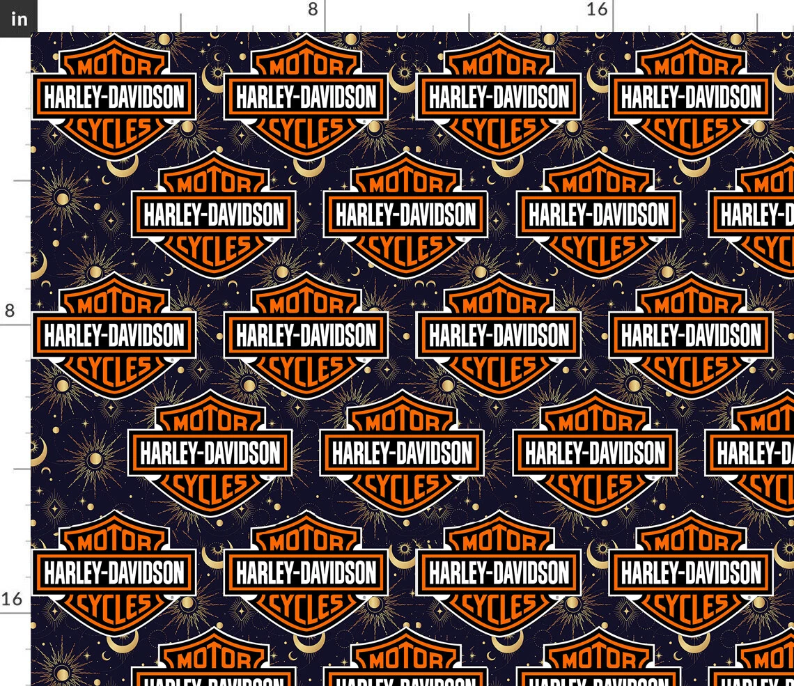Harley Davidson Magic Printed Cotton Digital Printed Fabric By The