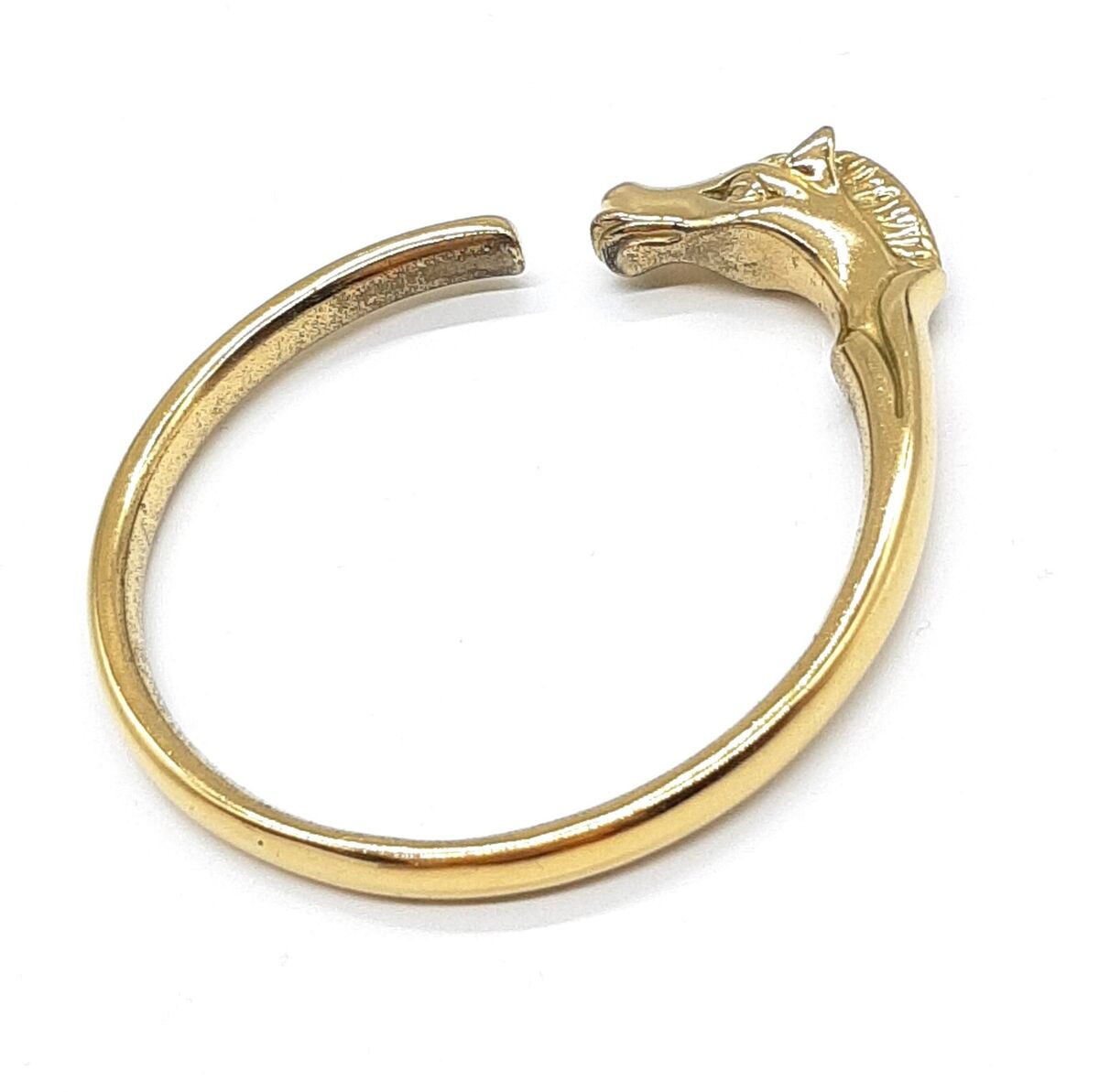 Hermes bangle Cheval Bracelet Vintage Gold color horse head Hermes bangle Cheval Bracelet Vintage Gold color horse head