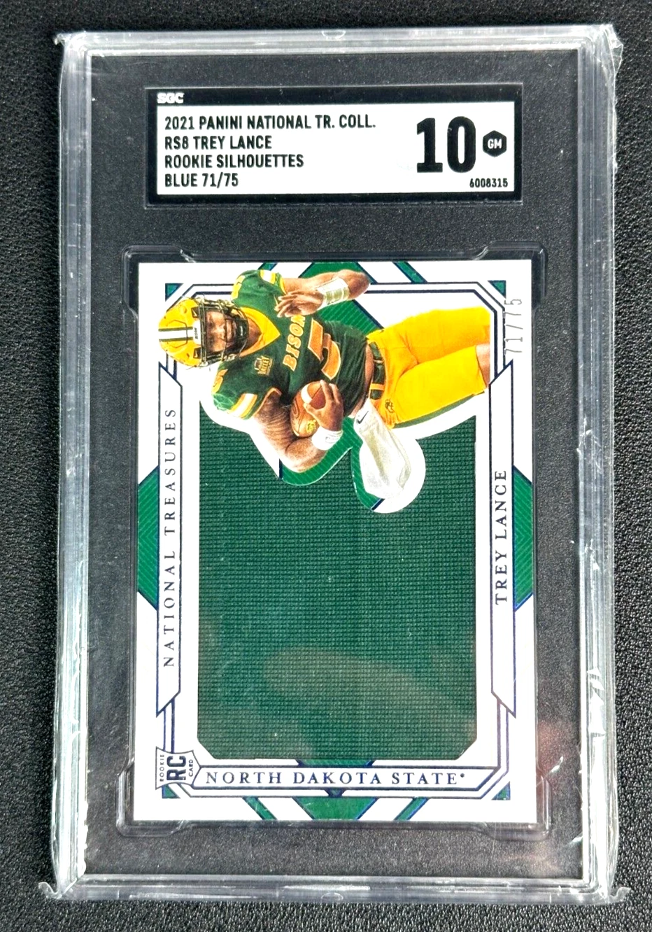 Trey Lance Panini National Treasures Collegiate Rookie Silhouettes Memorabilia #RS8 Blue