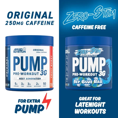 Stim Free Pre Workout Powder Pump 3G Creatine, Amino Acids, Vit B - 25 Servings