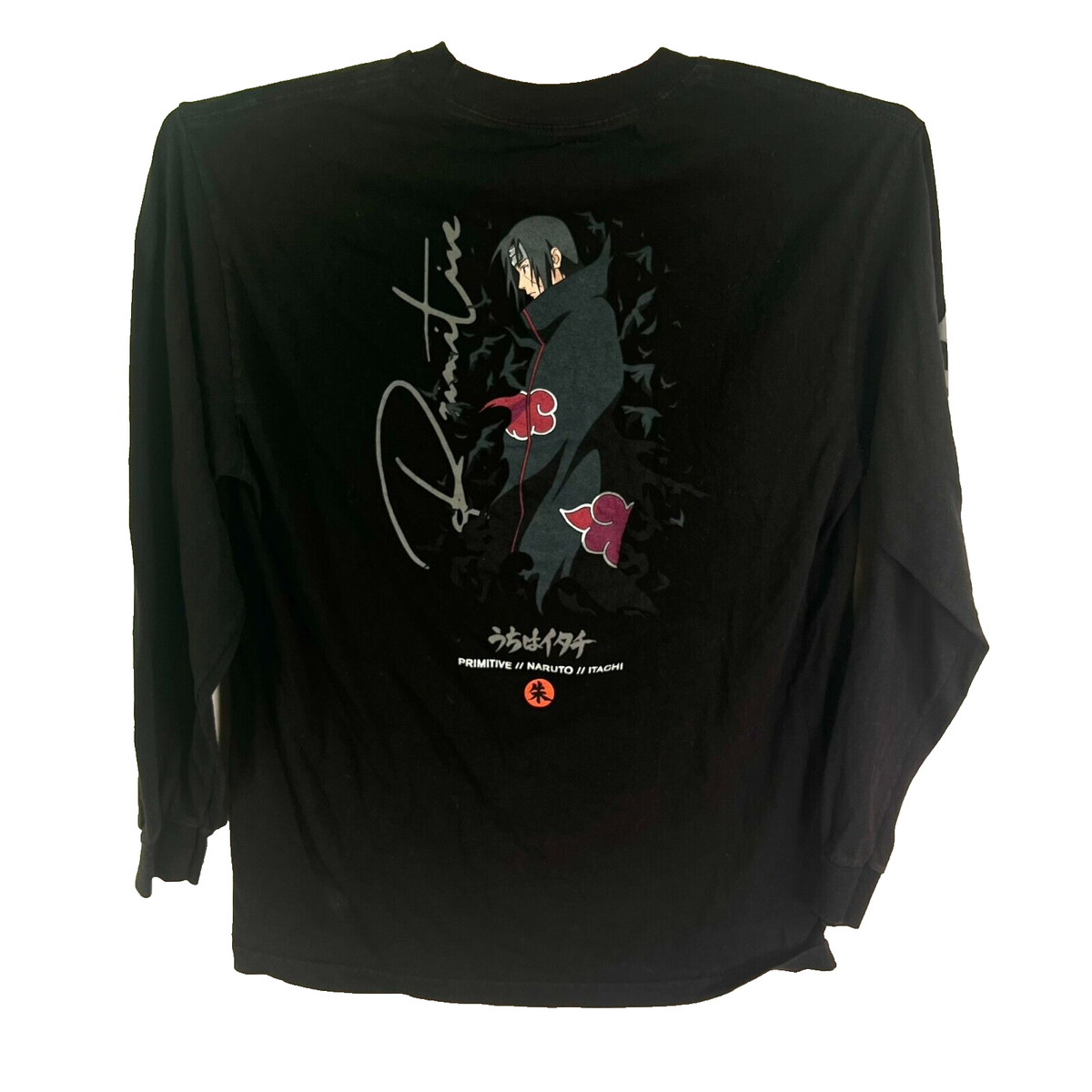 Primitive x Naruto Itachi Long Sleeve T-Shirt Mens M Black