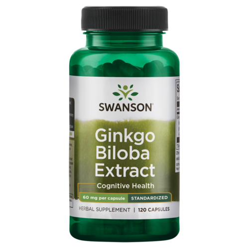Swanson Ginkgo Biloba Extract - Standardized 60 mg 120 Capsules - Picture 1 of 6