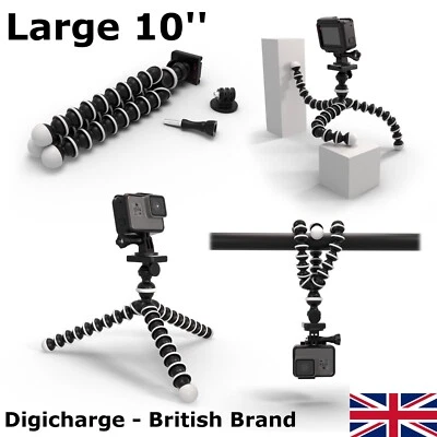 Flexible Tripod Mount Stand for GoPro Lit Hero 13 12 Max2 DJI OSMO Action 5 Cam - Image 1 of 4