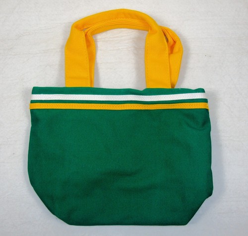 Canvas Mini Tote For Girls 100% Cotton, Kelly Green w/Gold & White Accent ~ G802 - Picture 2 of 12