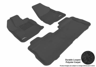 3D MAXpider 2011-2012 Fits Nissan Leaf 1st Row 2nd Row Floor Mat Black