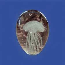 Jellyfish Paperweight Art Glass SPI Home 4.5 Inch Glow in the Dark