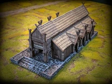 The Great Hall-Kingdom of Saxonia-Rohan 28mm Tabletop Terrain LOTR Middle Earth