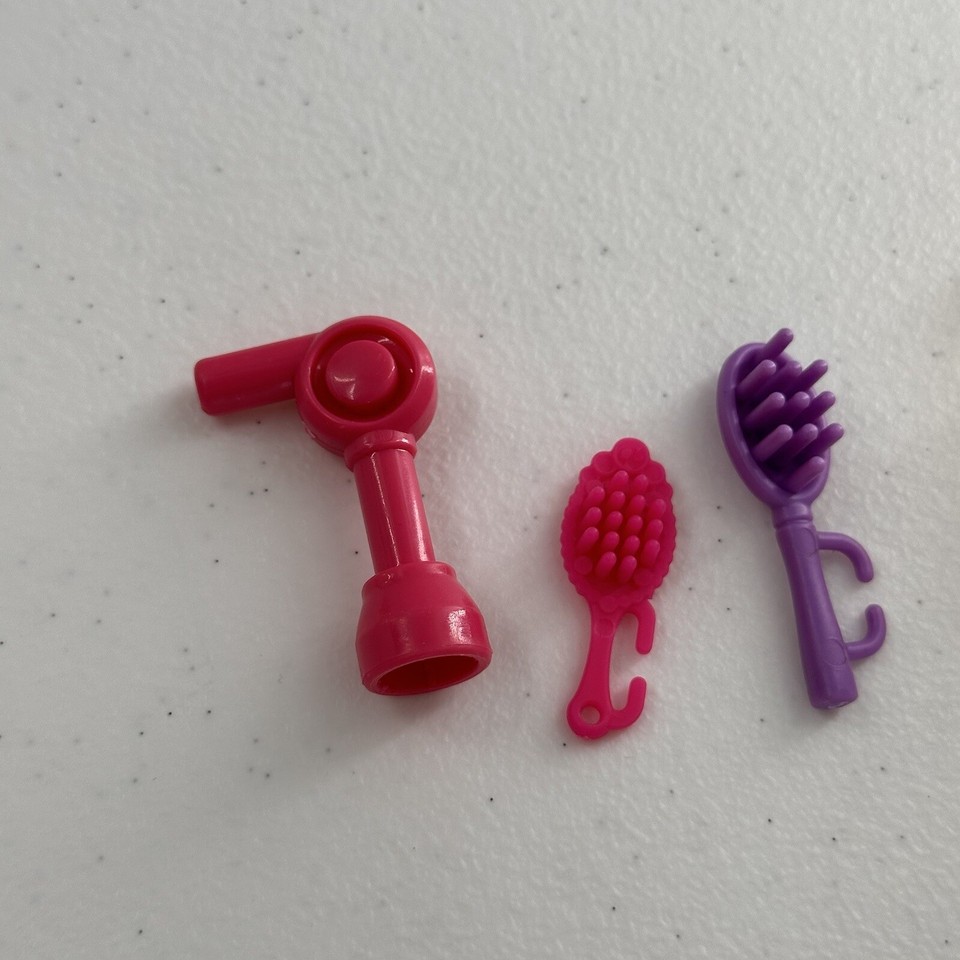Barbie Fashion Doll Salon Accessories Lot Hair Brush Blow dryer Clips
