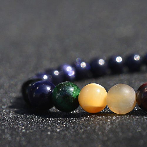 Handmade Universe Bracelet Elastic Eight Planets Stone Bracelets for Men Women - Picture 10 of 28