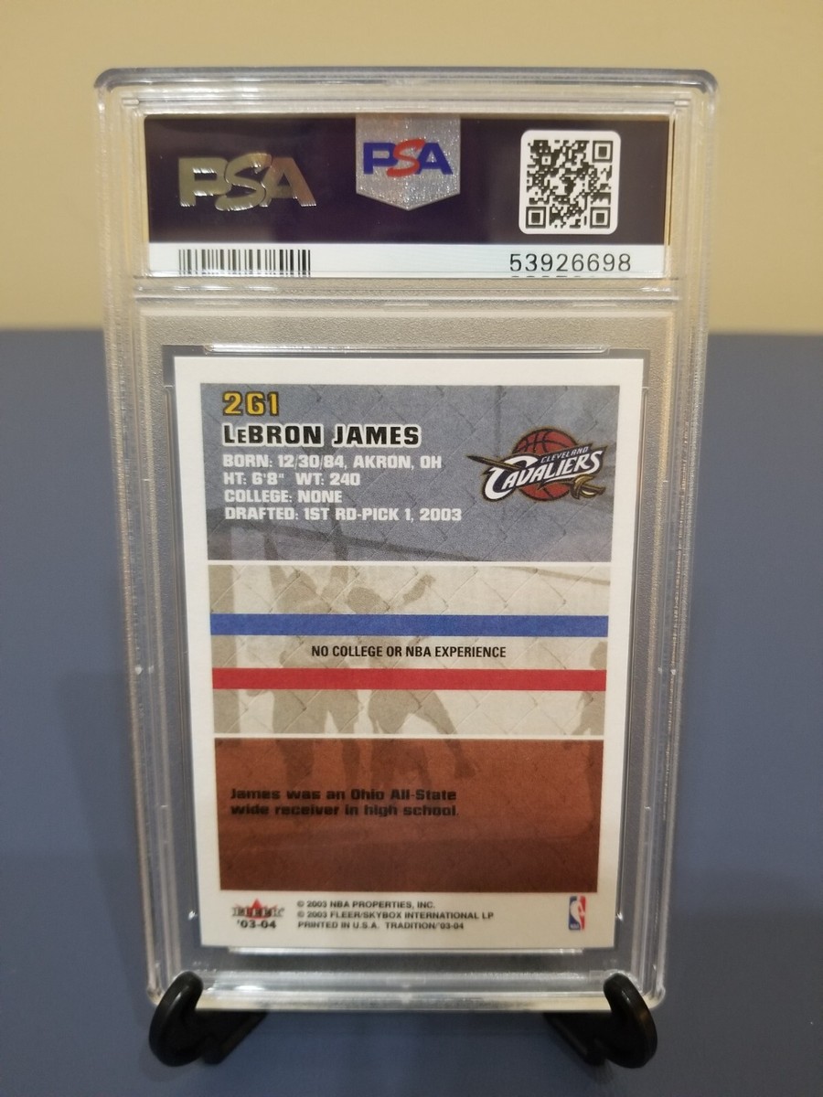 2003 Fleer Tradition Lebron James Rookie RC #261 - PSA 9 Mint | eBay 