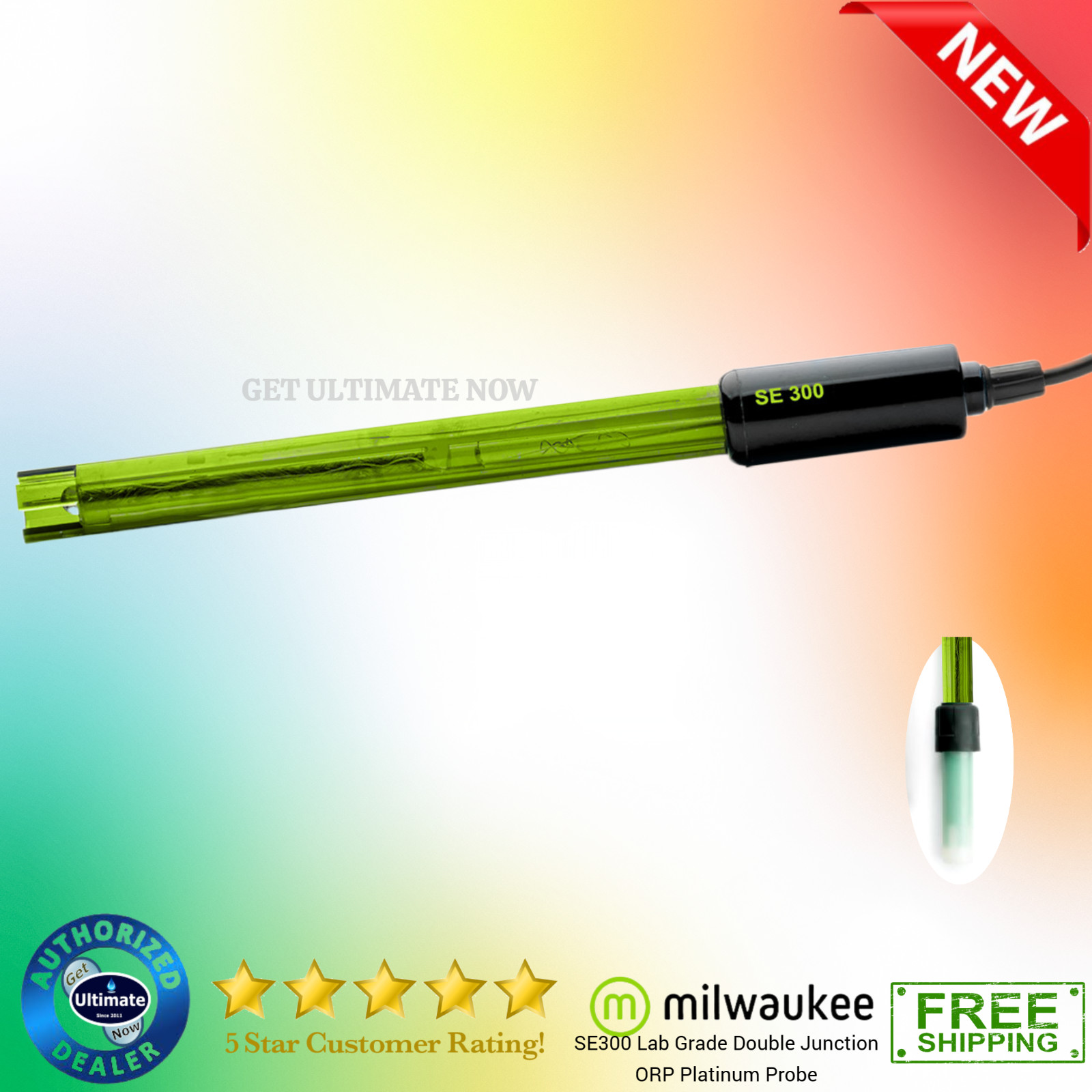 Milwaukee SE300 Lab Grade Double Junction ORP Platinum Probe for MW500