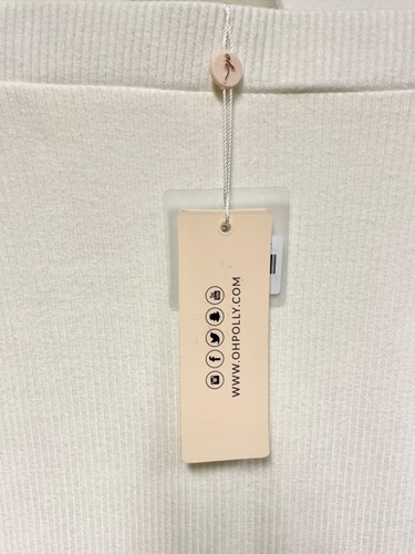 BNWT OH POLLY WHITE RIB KNIT LONG SKIRT SIZE 12 - Picture 2 of 2