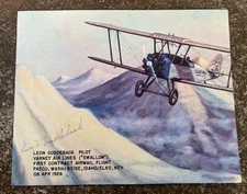 Leone Cuddeback Pilot Varney Airlines Airmail Autographed Signature
