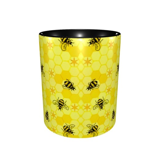 yellow bees Funny Coffee Cups Ceramic Mug for Men Women Tea 11 Oz Novelty Uni... - Picture 2 of 9