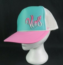 Vans Airbrush Mesh Trucker Snapback Hat Aqua Pink Off the Wall