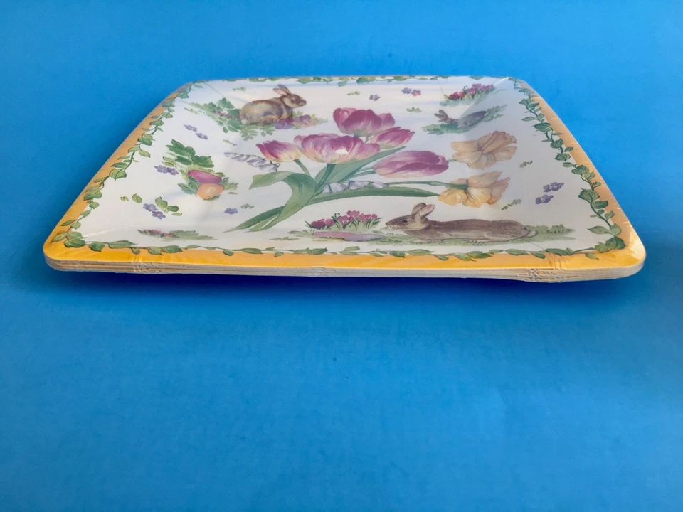 Platos de papel de Pascua Caspari tamaño postre, 2 paquetes de 8 (16), 7" hechos en EE. UU. Foto 4 de 4