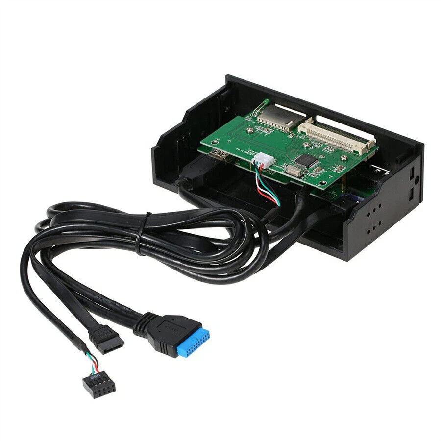 5.25" PC Computer Front Panel USB 3.0 Hub USB 3.1 Type-C eSATA Port Card Reader - Image 2 of 4